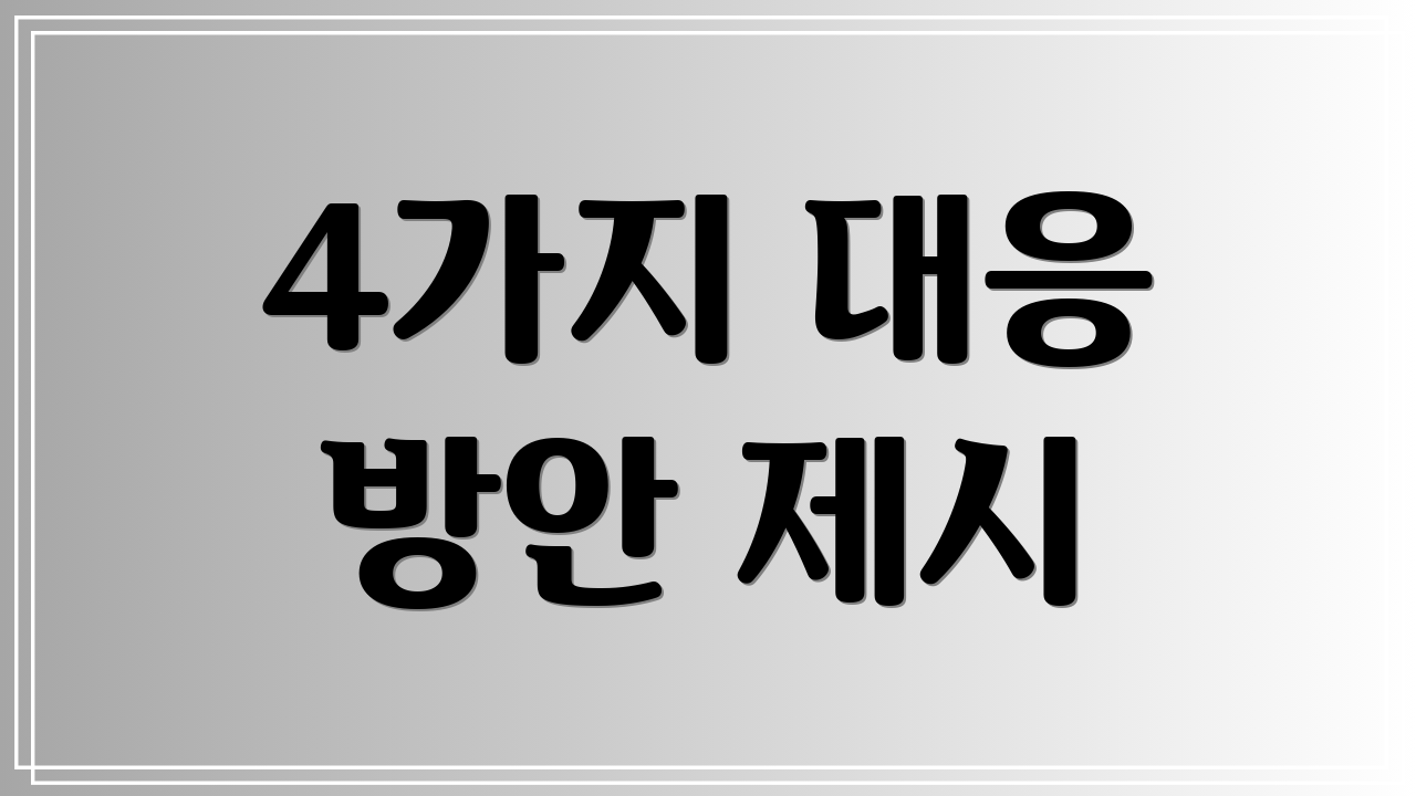 4가지 대응 방안 제시