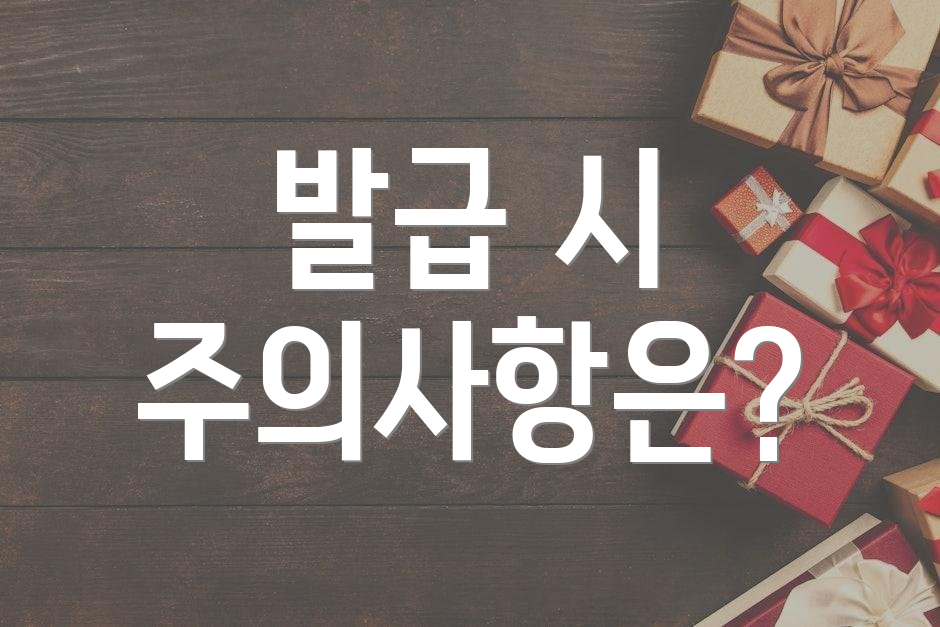 발급 시 주의사항은?