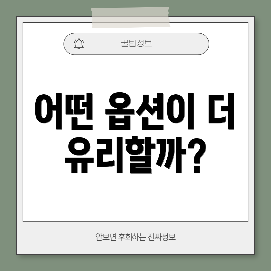 어떤 옵션이 더 유리할까?
