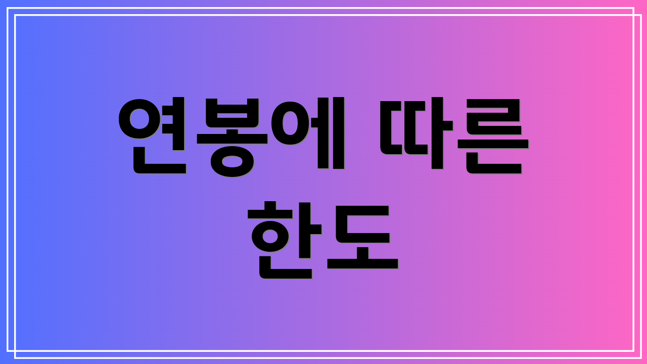 연봉에 따른 한도