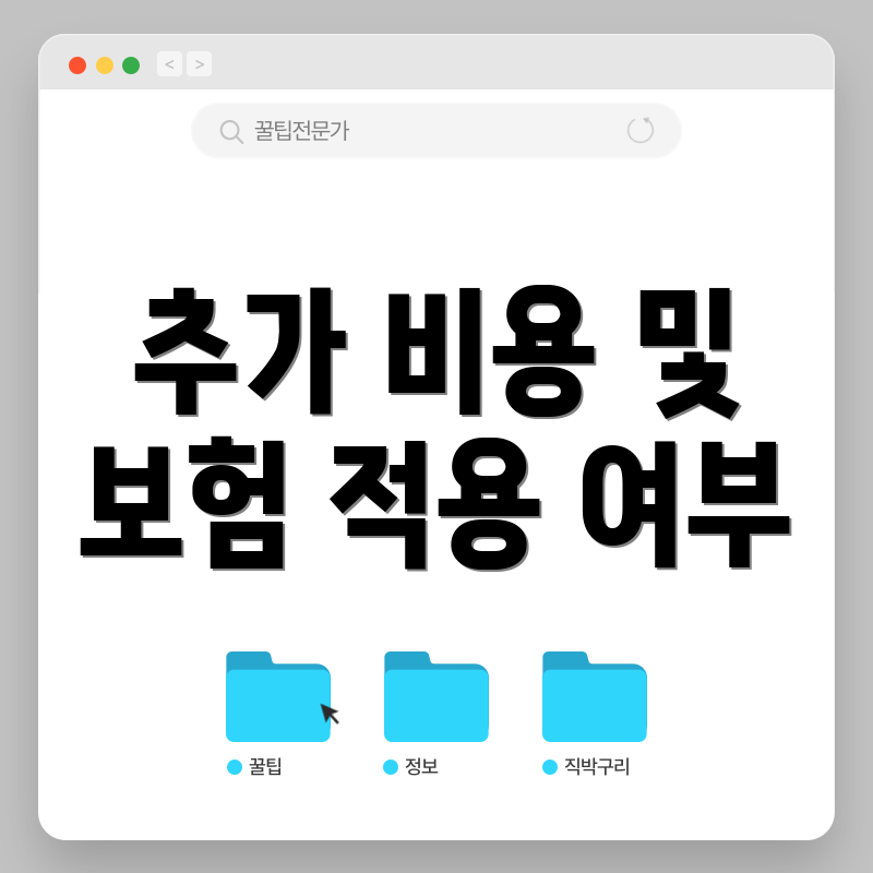 추가 비용 및 보험 적용 여부