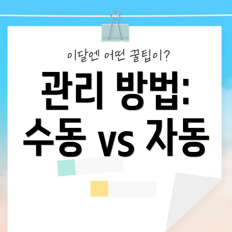 관리 방법: 수동 vs 자동