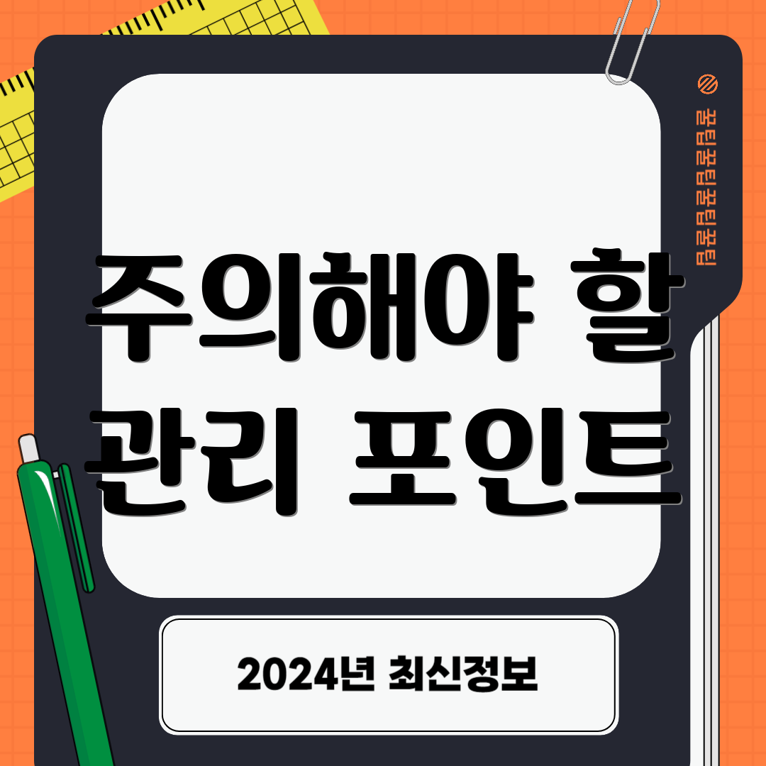 주의해야 할 관리 포인트