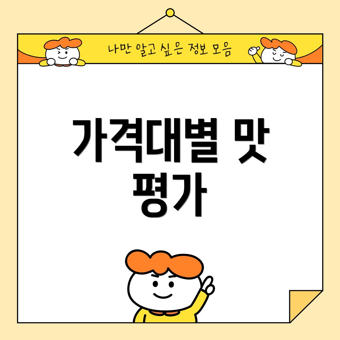 가격대별 맛 평가