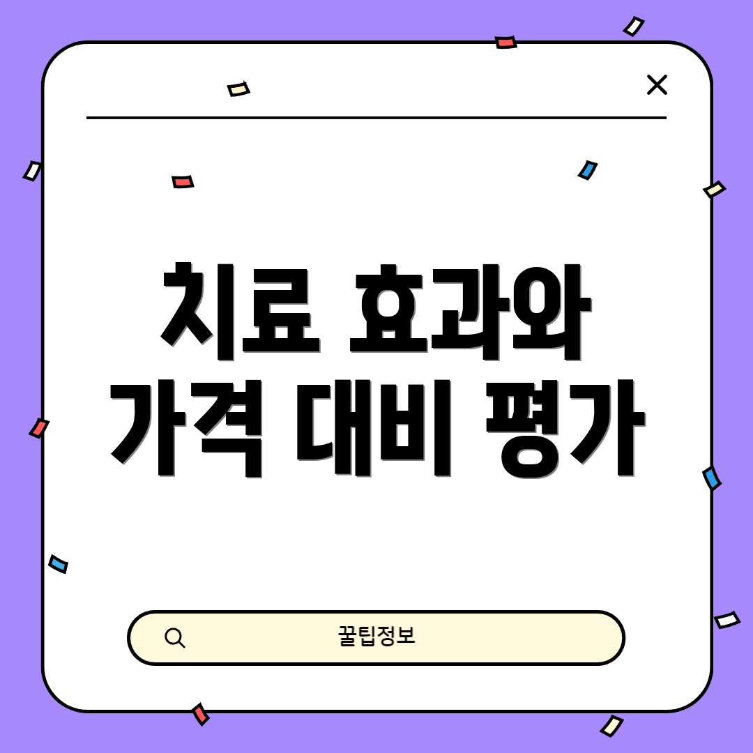 치료 효과와 가격 대비 평가