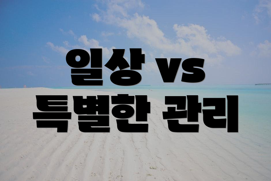 일상 vs 특별한 관리