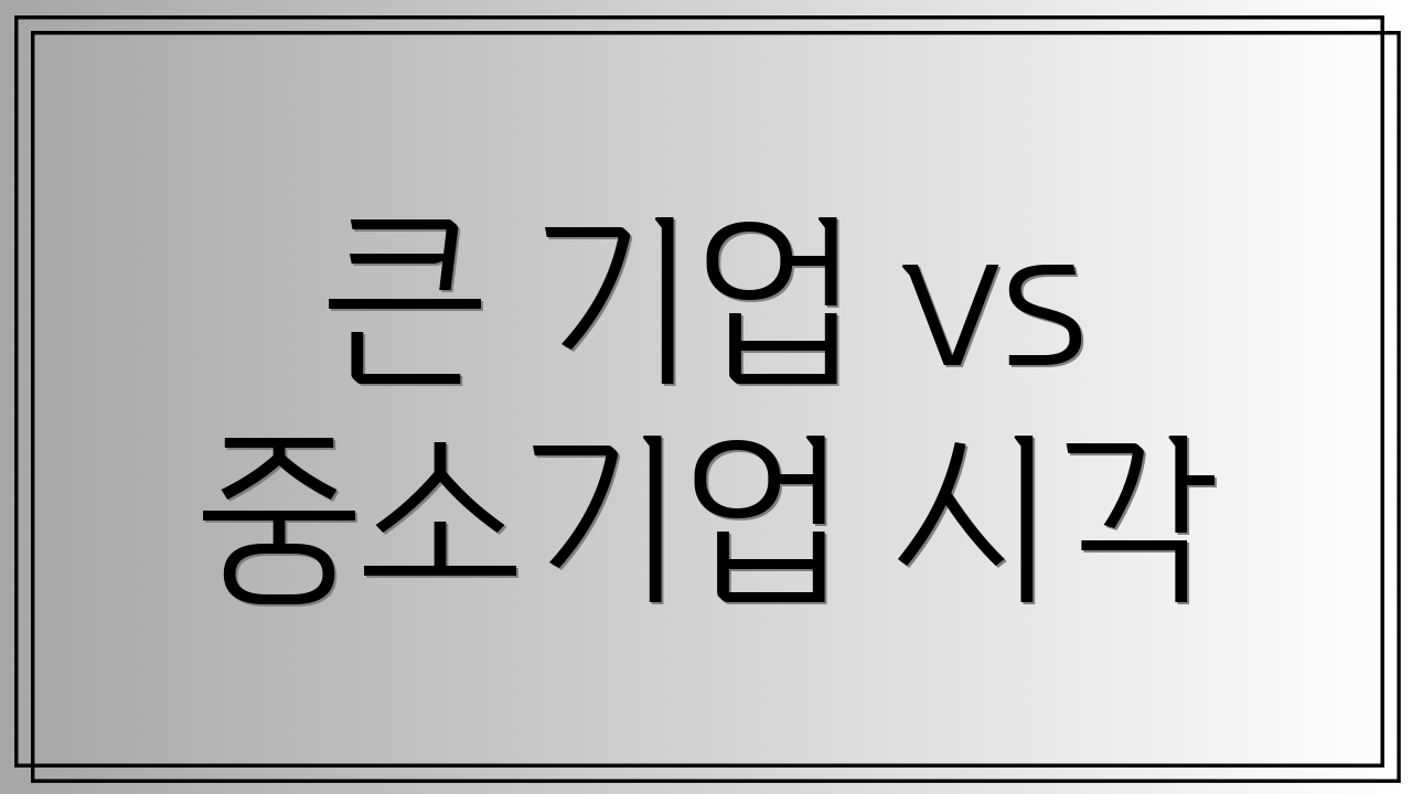 큰 기업 vs 중소기업 시각