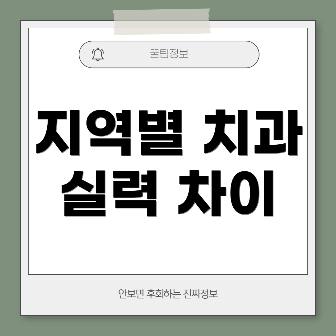 지역별 치과 실력 차이