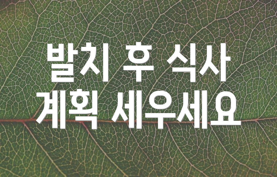 발치 후 식사 계획 세우세요