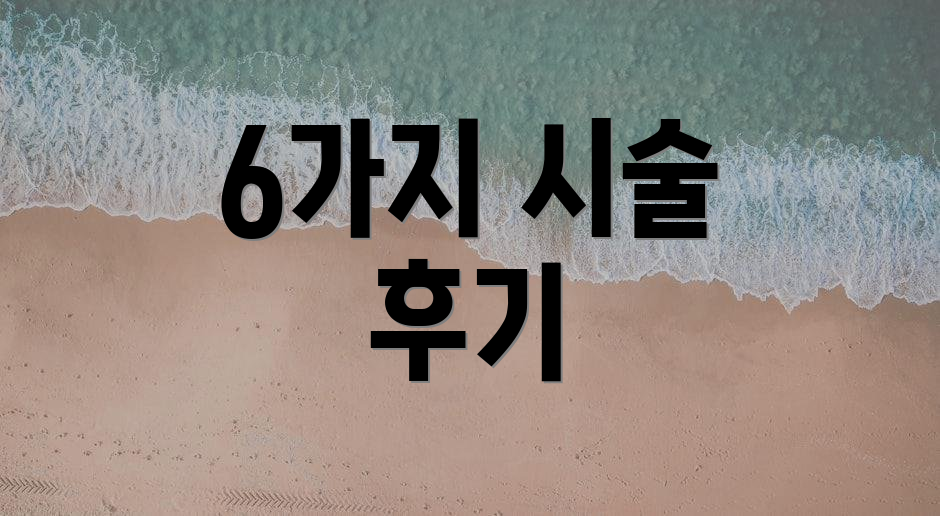 6가지 시술 후기