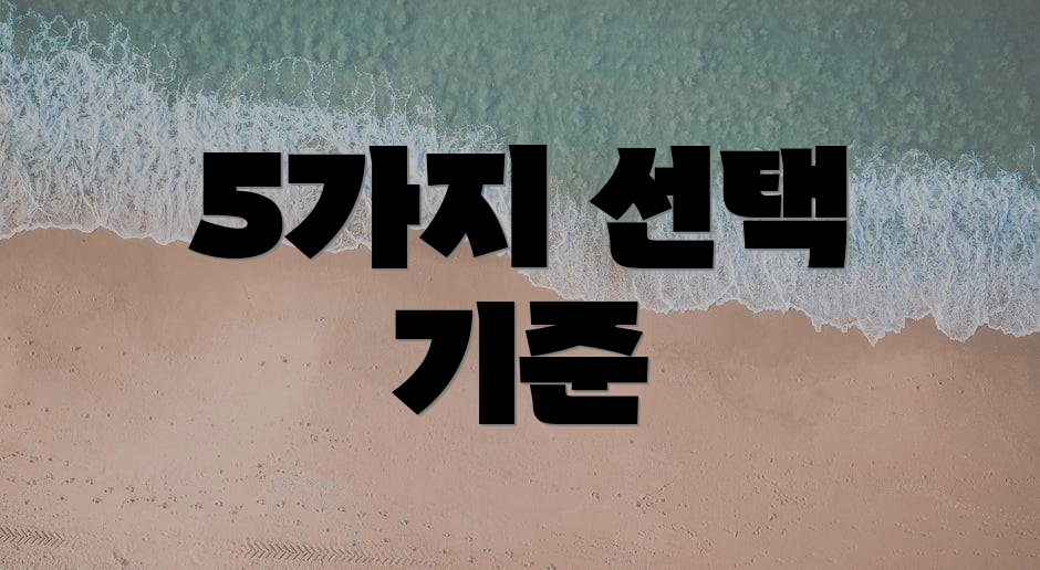 5가지 선택 기준