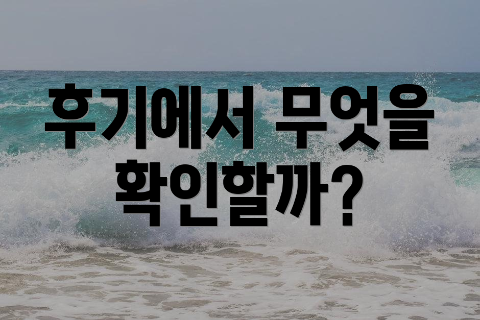 후기에서 무엇을 확인할까?
