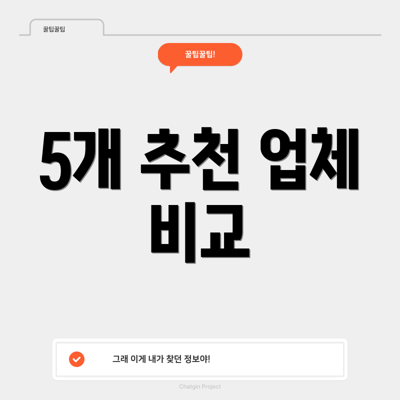 5개 추천 업체 비교