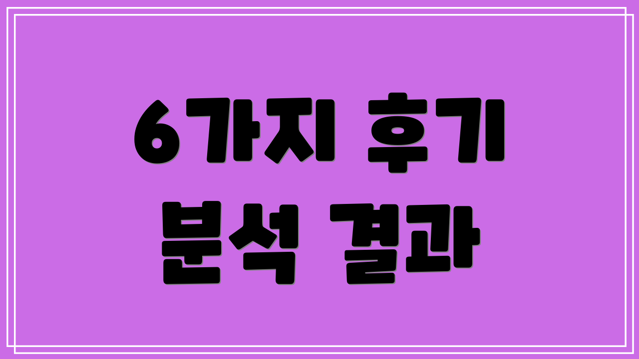 6가지 후기 분석 결과