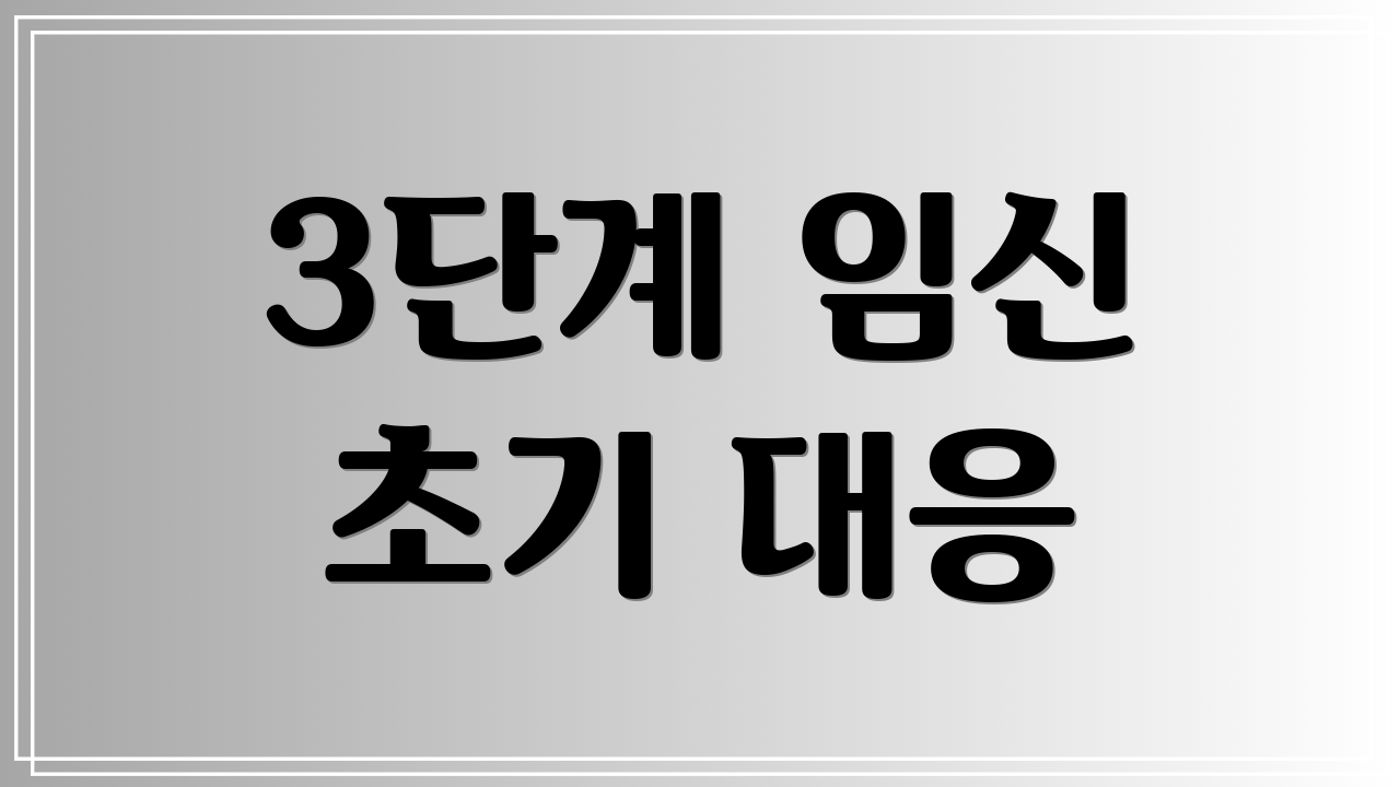 3단계 임신 초기 대응