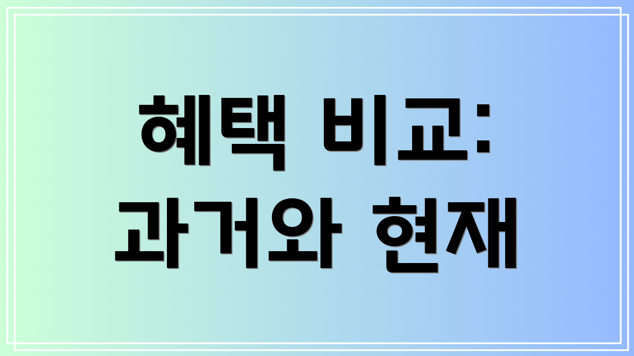 혜택 비교: 과거와 현재