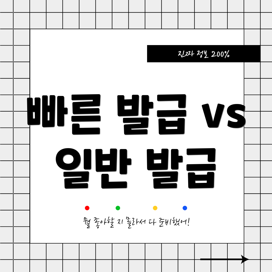 빠른 발급 vs 일반 발급