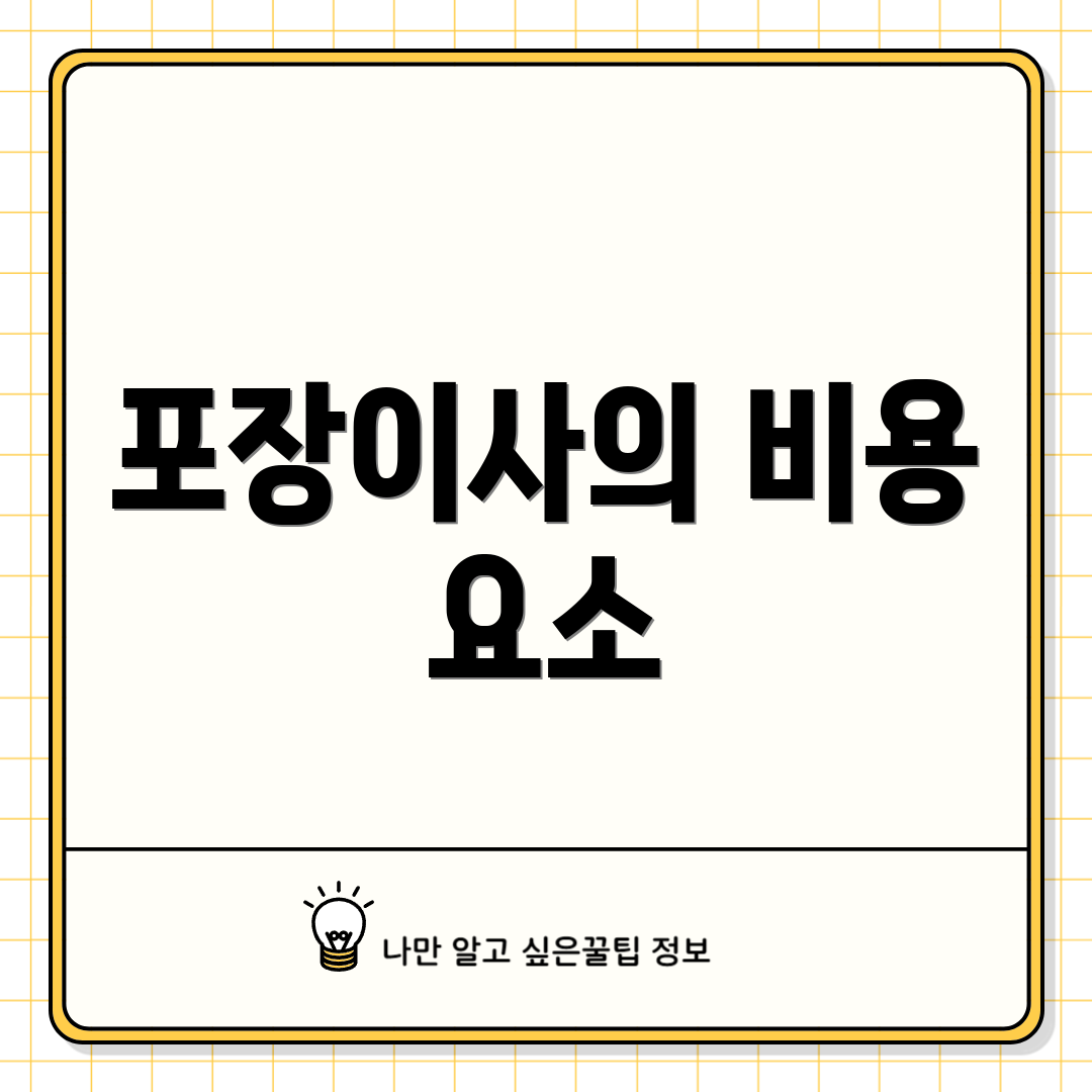 포장이사의 비용 요소