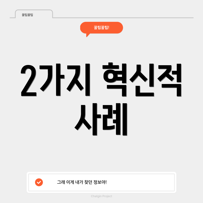 2가지 혁신적 사례