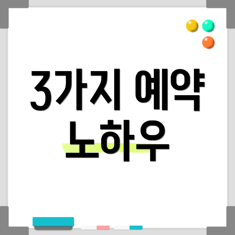 3가지 예약 노하우