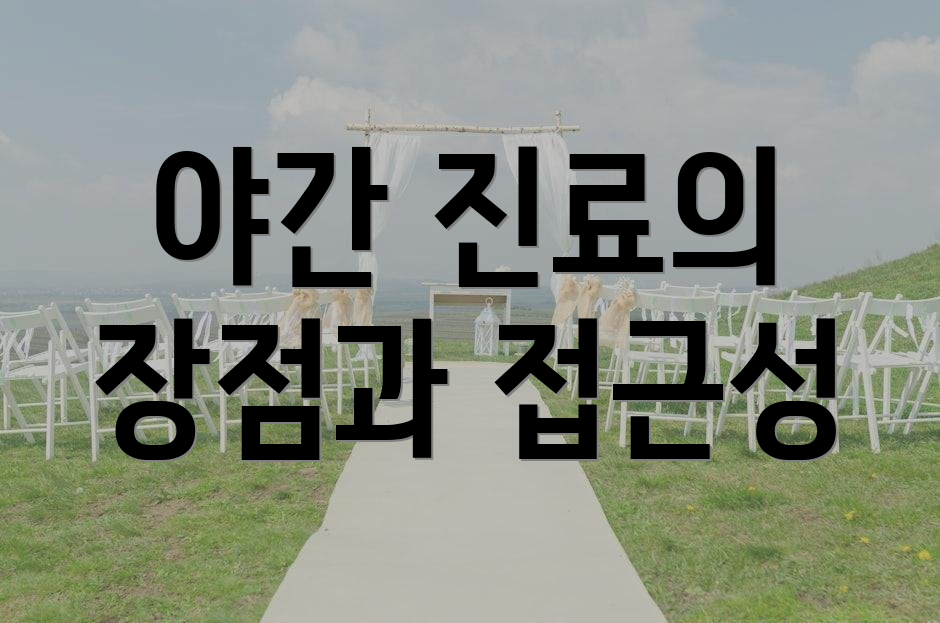 야간 진료의 장점과 접근성