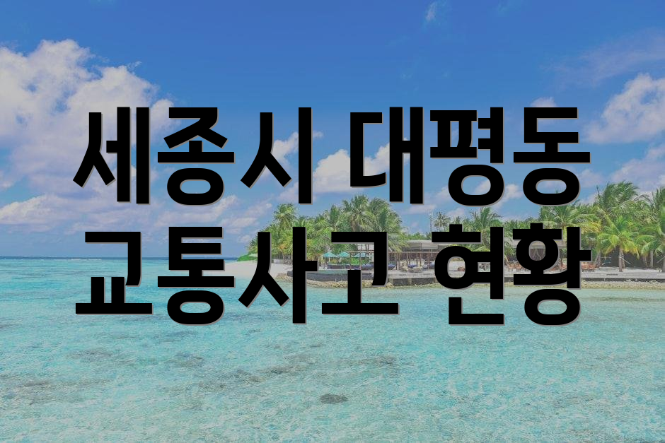 세종시 대평동 교통사고 현황