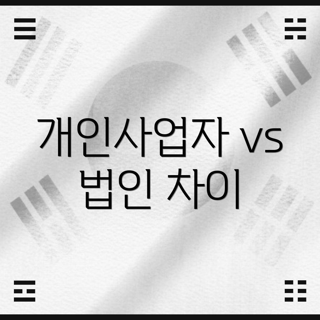 개인사업자 vs 법인 차이