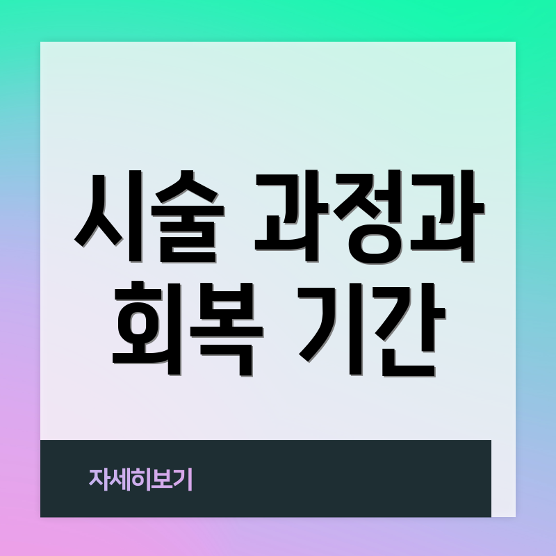 시술 과정과 회복 기간
