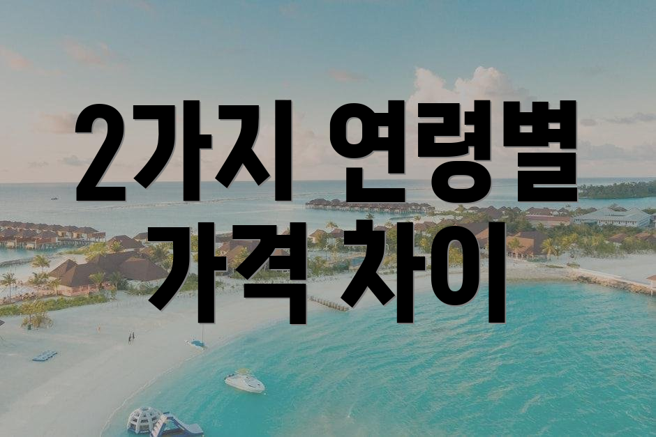 2가지 연령별 가격 차이
