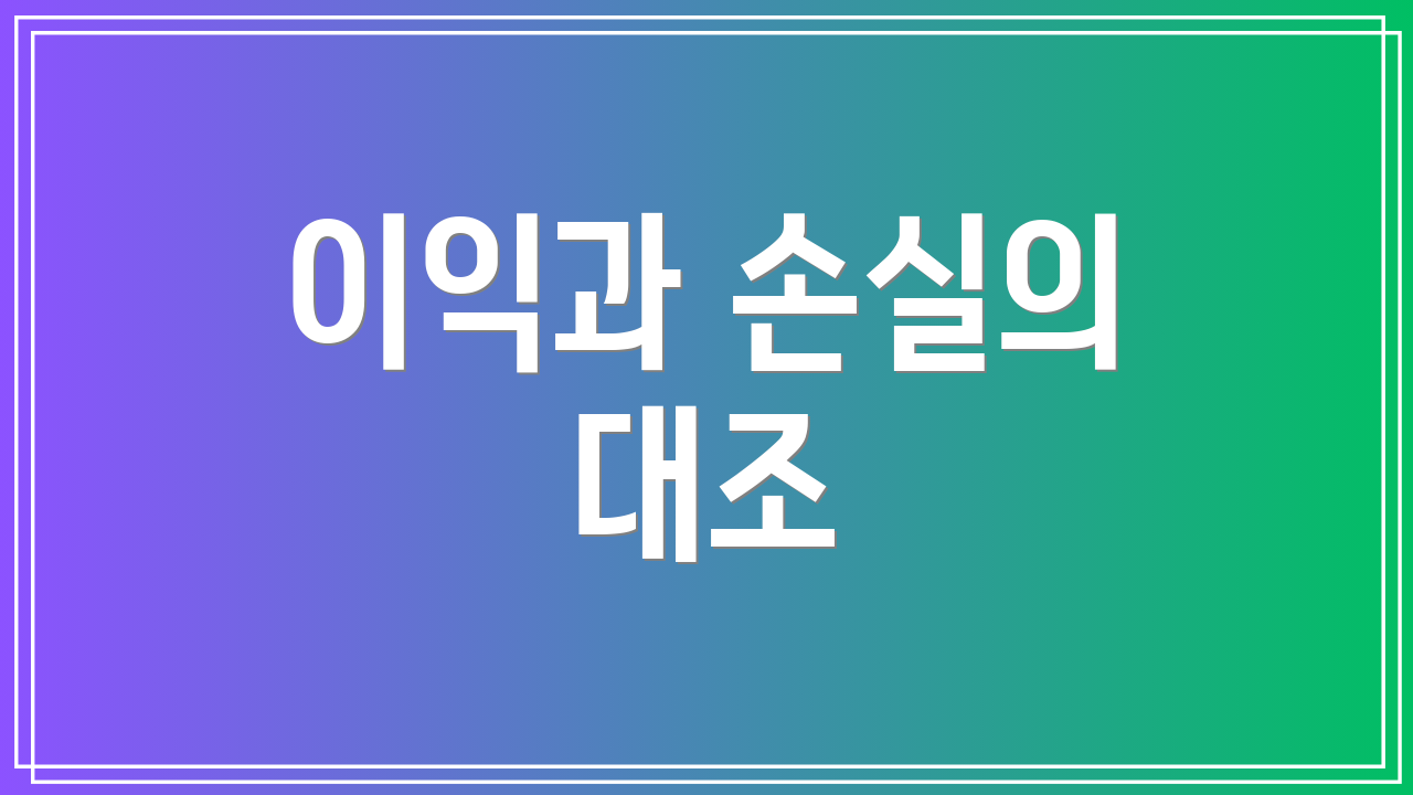 이익과 손실의 대조