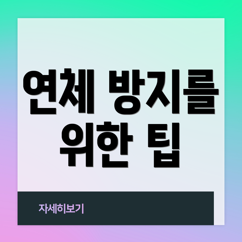 연체 방지를 위한 팁