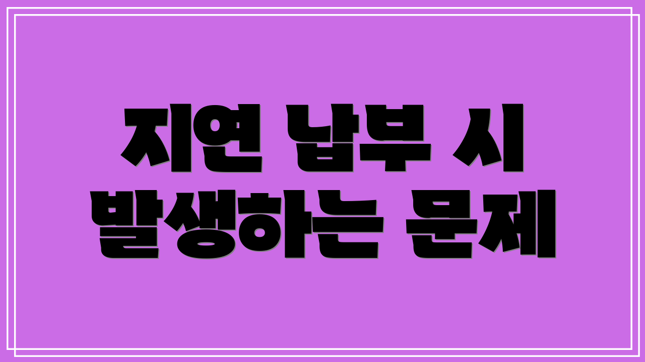 지연 납부 시 발생하는 문제