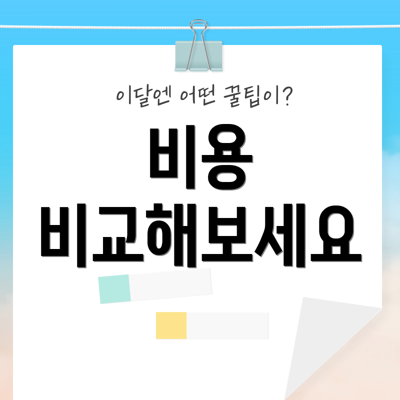 비용 비교해보세요
