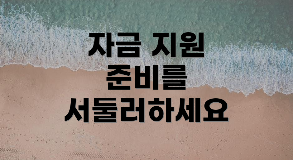 자금 지원 준비를 서둘러하세요
