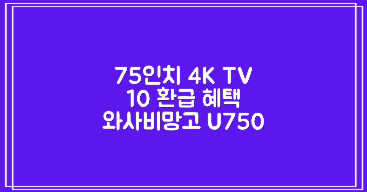 [10% 환급가전] 와사비망고 4K UHD ZEN U750 Max HDR TV, 189cm(75인치), 스탠드형, 방문설치 추천 리뷰