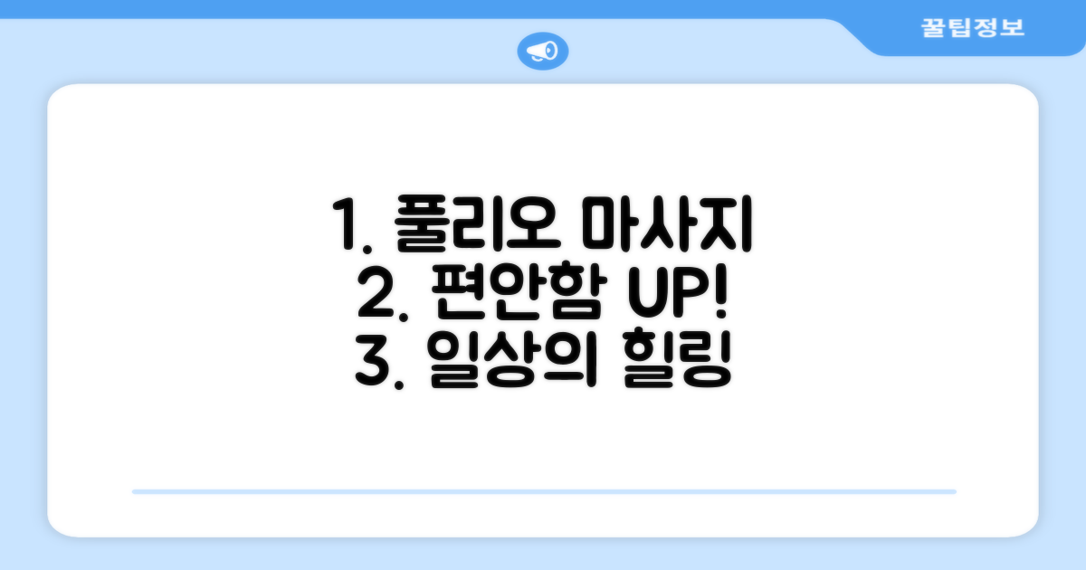 풀리오 마사지기로 편안함을 더하세요!