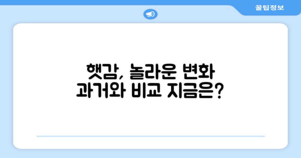햇감, 과거와 비교