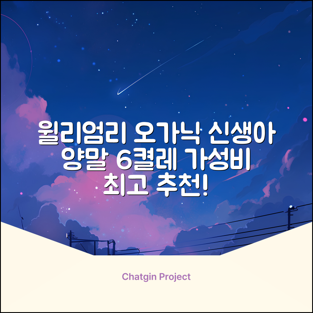 윌리엄리 신생아 오가닉 양말 6켤레 추천 리뷰