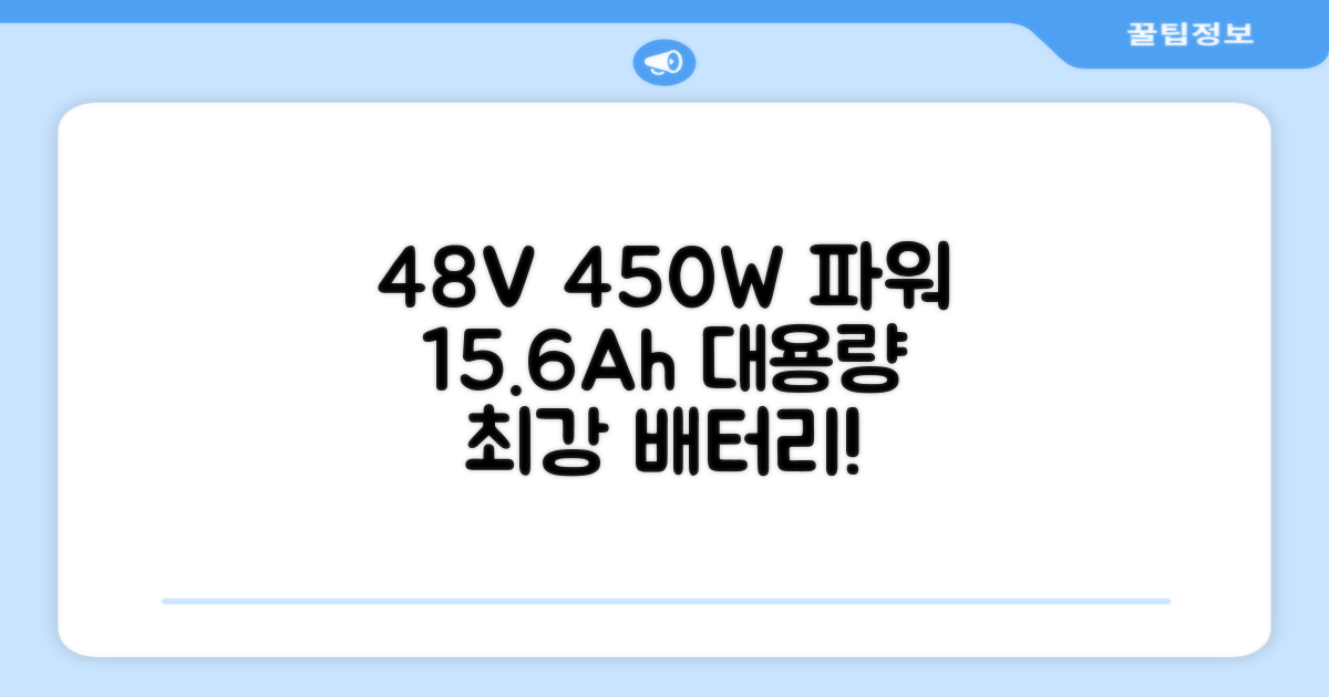 48V 450W 파워와 15.6Ah 대용량 배터리