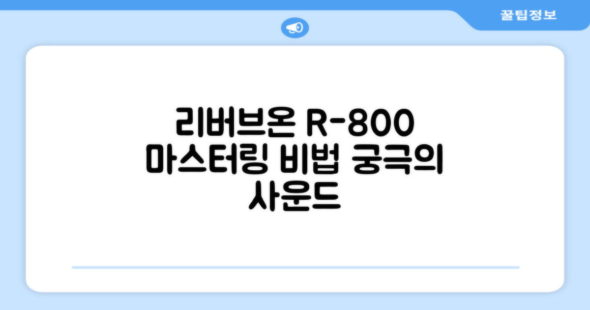 리버브온 R-800 활용법