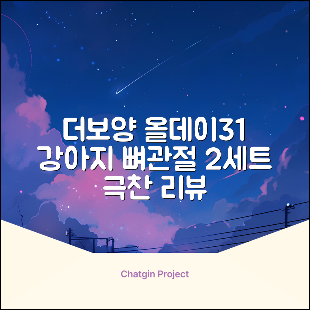 더보양 올데이31 강아지 영양제, 160정, 뼈/관절강화, 2세트 추천 리뷰