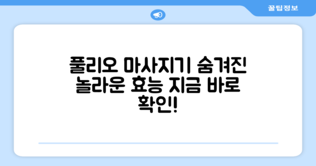 숨겨진 풀리오 마사지기 효능