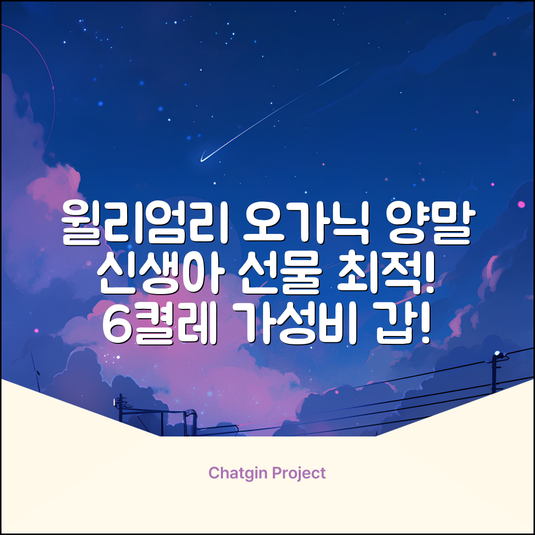 윌리엄리 신생아 오가닉 양말 6켤레 추천 리뷰