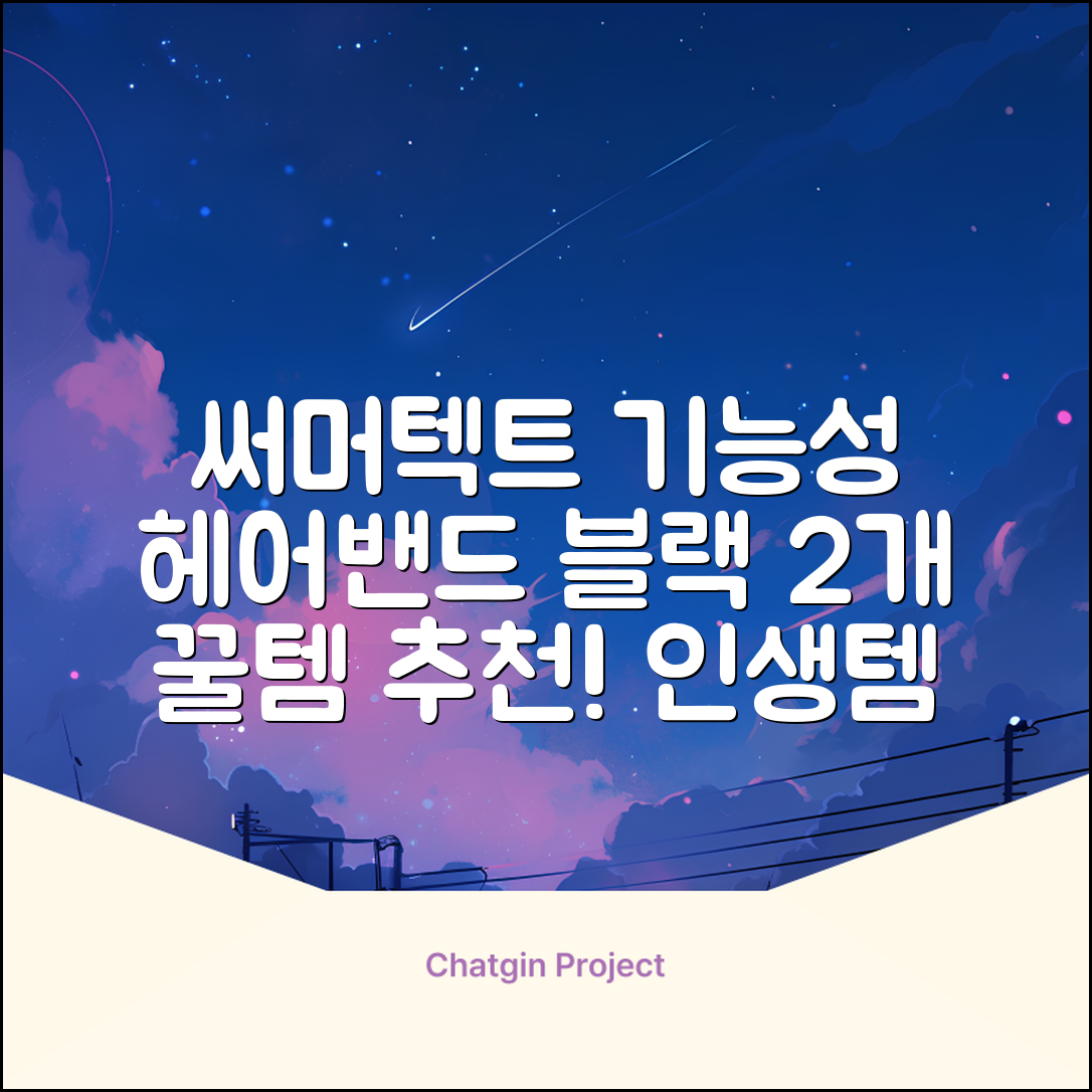 써머텍트 기능성 헤어밴드, 블랙, 2개 추천 리뷰