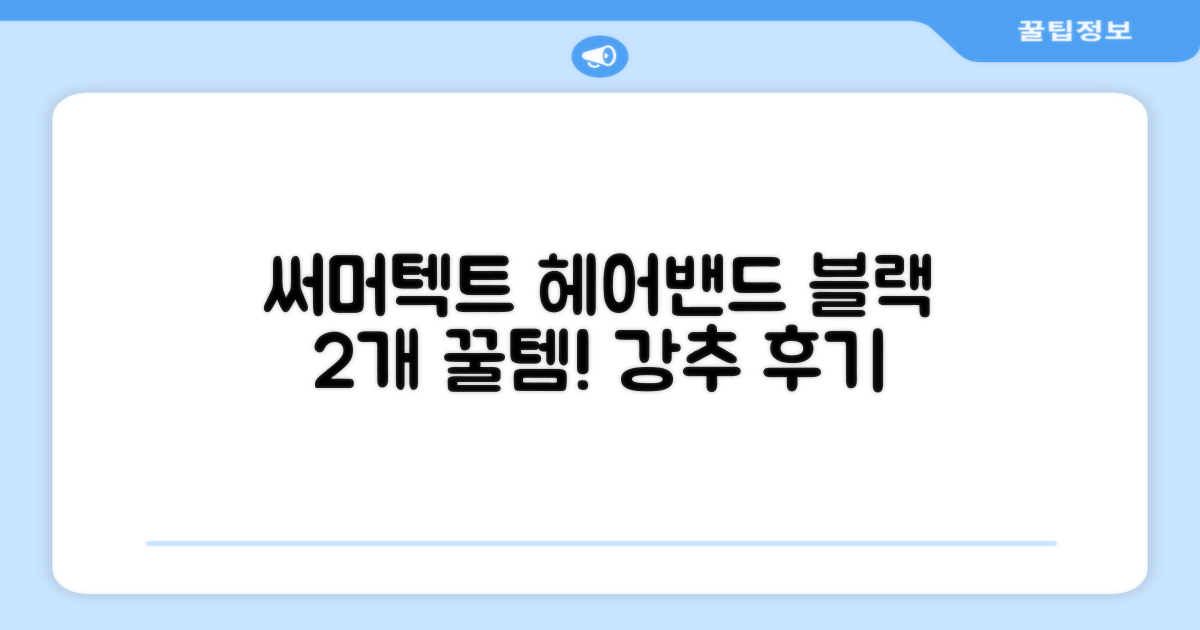 써머텍트 기능성 헤어밴드, 블랙, 2개 추천 리뷰