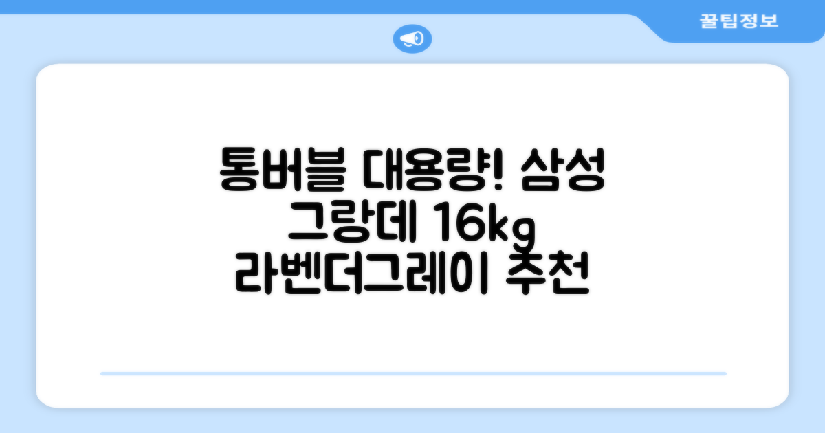 삼성전자 그랑데 통버블 세탁기 WA16CG6441BY 16kg 방문설치, 라벤더그레이 추천 리뷰