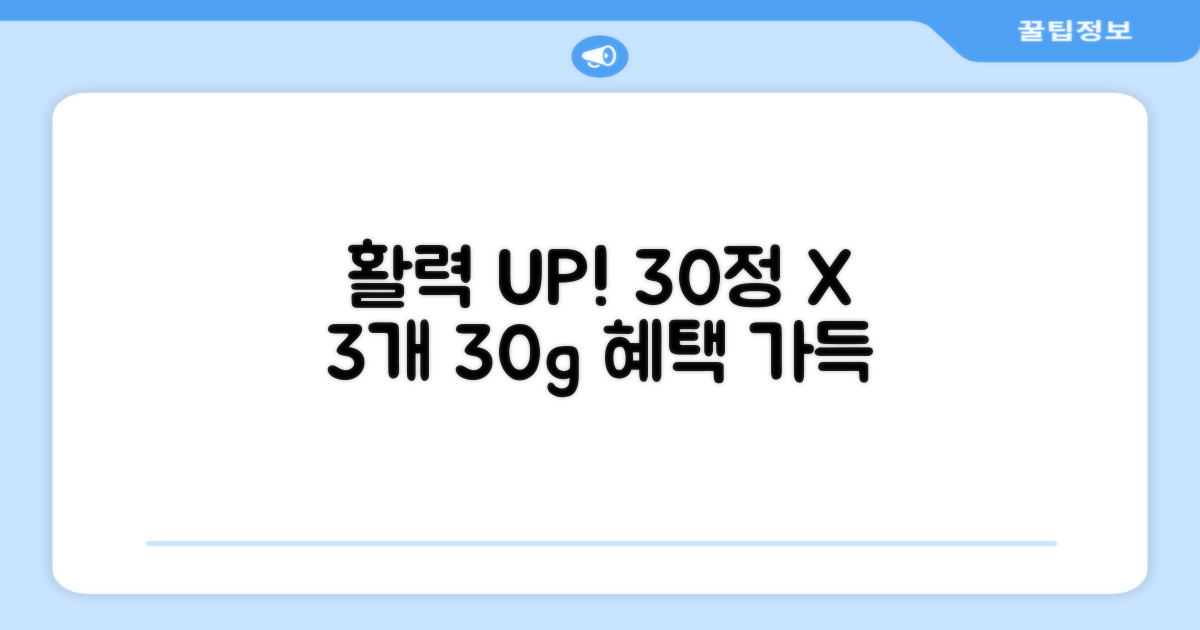 30g 활력, 30정 3개 혜택