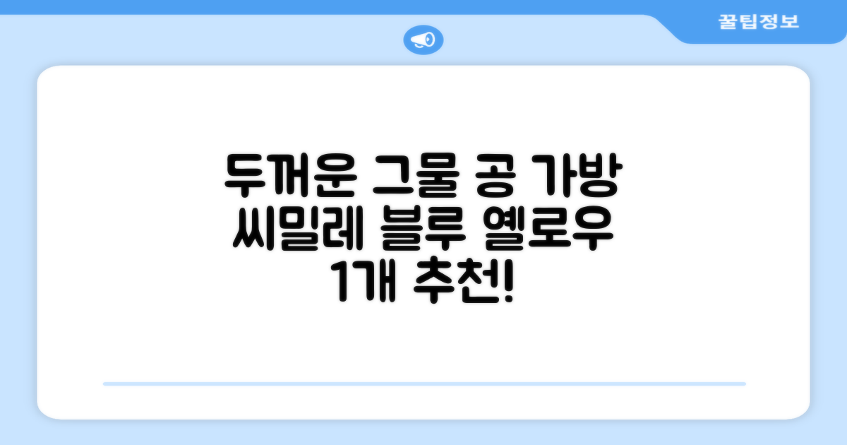 씨밀레 두꺼운 그물 공 가방, 블루 + 옐로우, 1개 추천 리뷰