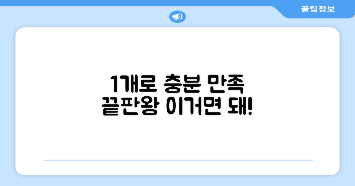 1개로 충분한 만족
