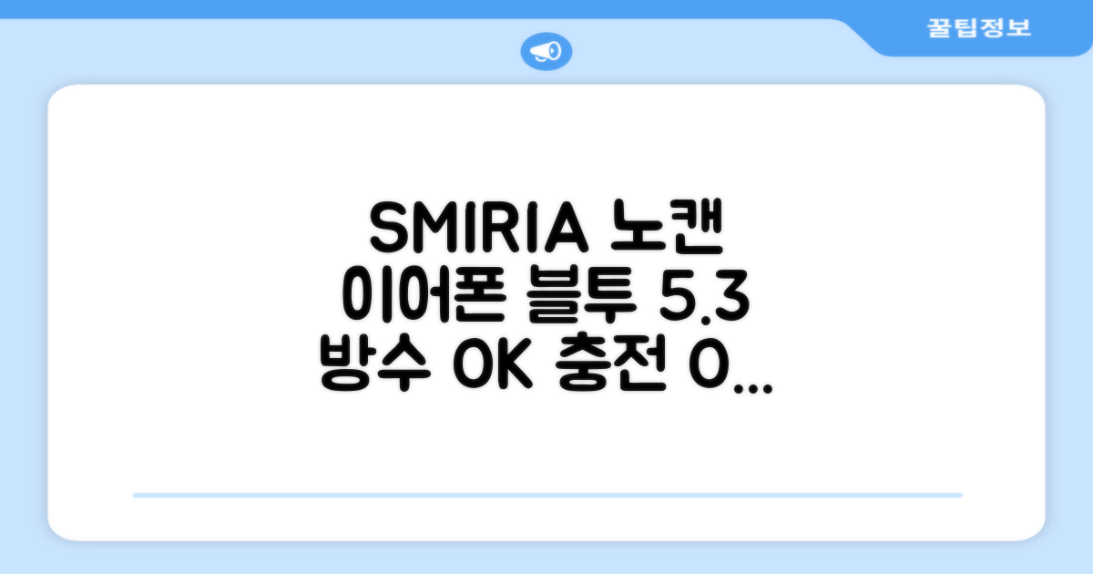 SMIRIA 노이즈 캔슬링 무선 이어폰 블루투스 5.3 자동 페어링 방수 배터리 잔량 확인, 블랙 추천 리뷰